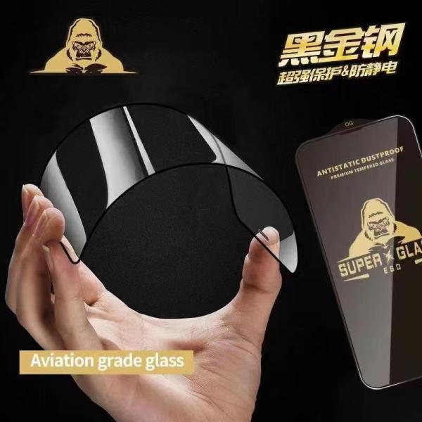Screen Printing UV Screen Protector Black Gold UV Tempered Glass