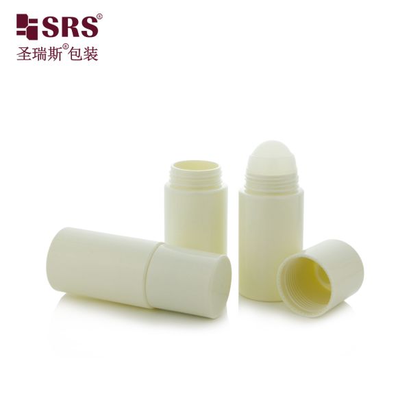 Eco Friendly PET Roll On Bottle 50ml Screw Neck Empty Cosmetic Container For Body Oil Deodorant Eye Serum Packaging