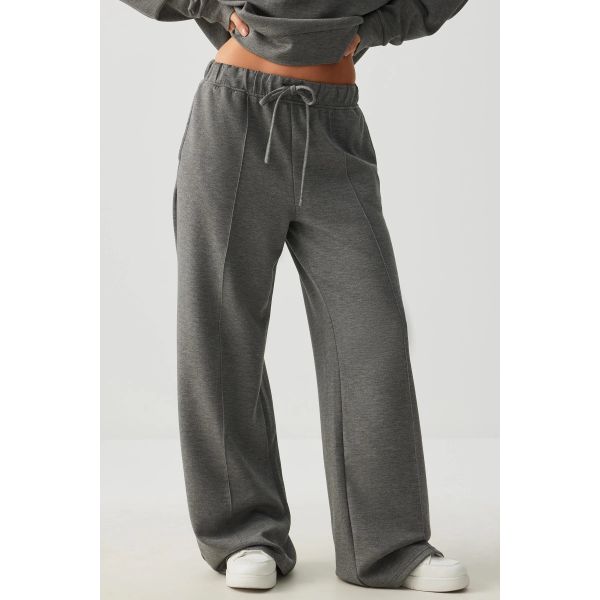Women's Satin-Finish Hoodie & Wide-Leg Pants Set - 2 Piece Loungewear
