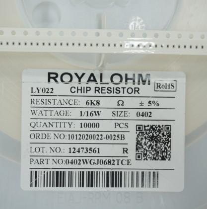 0402WGJ0682TCE Thick Film Resistors SMD 0402 PCB Mount Wrap Around Termination