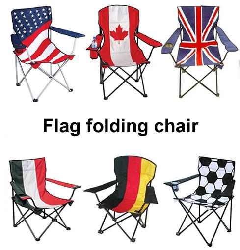 Customizable Logo Countries Flag Printed Folding Metal Camping Beach Chair Wholesale Factory Aluminum Foldable