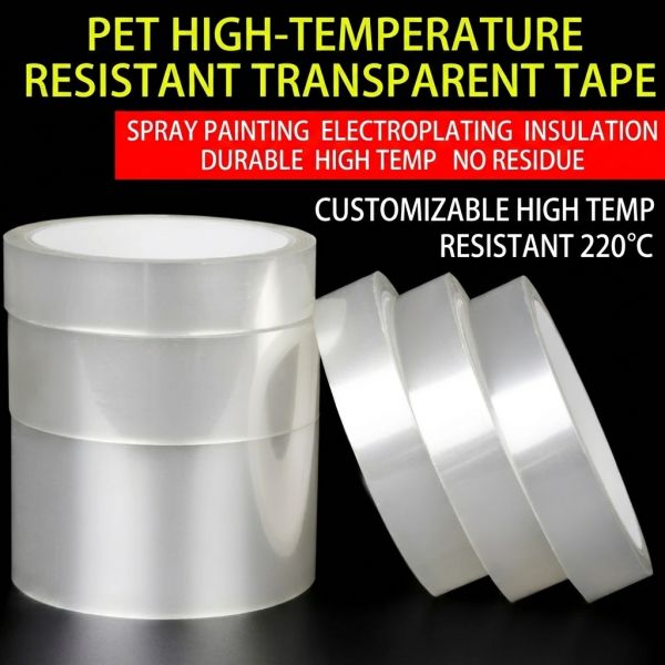 Ultra Clear PET High Temperature Tape with No Residue and 180-220℃ Heat Resistance for Electronics