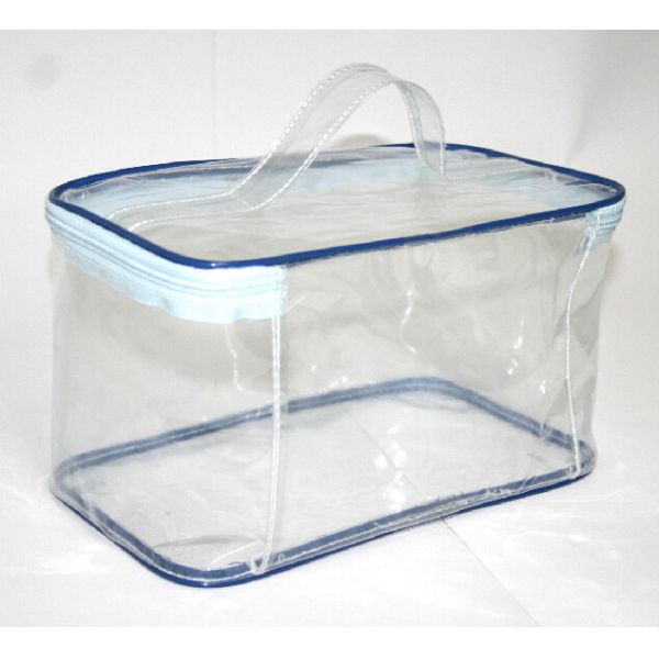 Clear Transparent Makeup Bag , Waterproof Cosmetic Travel Bag With Handle