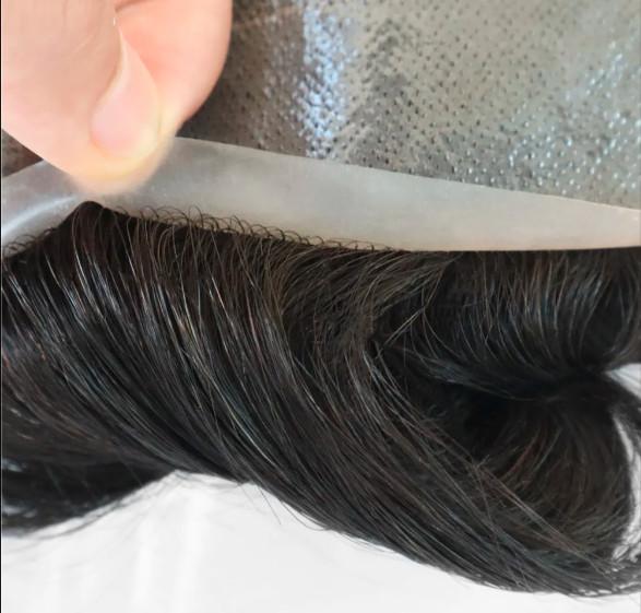 Stock AUSTRIA STYLE Good Quality Natural Hairline Man Wigs Hair System Natural 100% Human Hair Toupee For Men