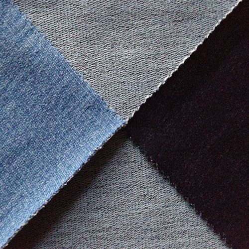 95C/5SP Indigo yarn dyed brushed french terry