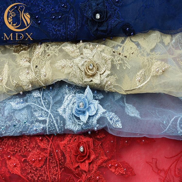 Темно-синее платье свадьбы шнурует ткань украшение 55 стразов ширины дюйма