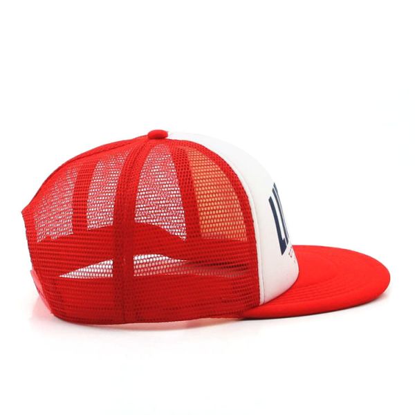 custom flat brim mesh hat girls new style hat and cap blank snapback hats   size:57-62cm  color: blue