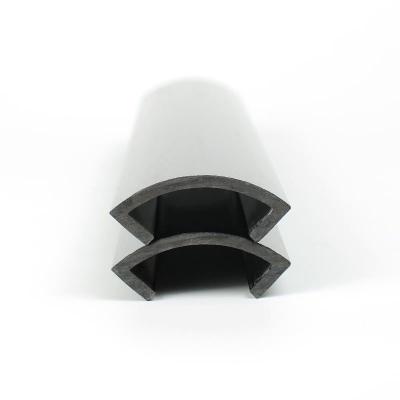 Finished Black PVC Extruded Profiles Semicircular Building Custom Plastic Profile Extrusion