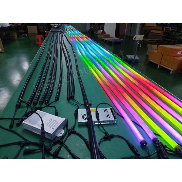 RGB 360 Luminous Black Silicone Flexible Neon Tube Lights for Clubs Bars Events