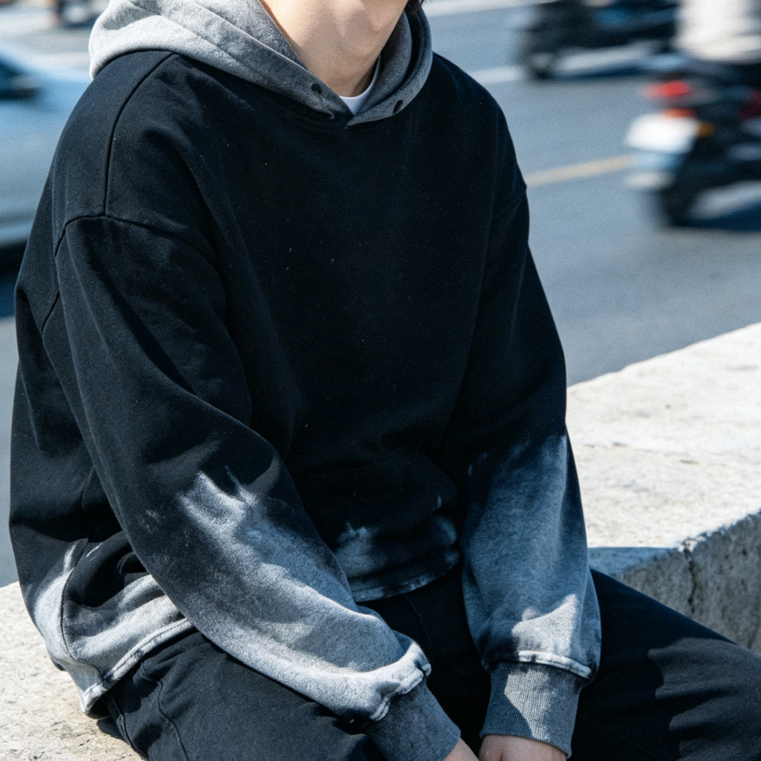 Custom Stone Wash Hoodies Drawstring Free Spray Wash Hoodie 450g