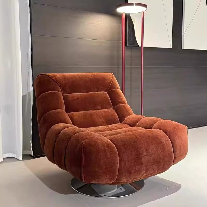 Custom Simple Modern Swivel Lazy Sofa Single Rotating Lounge Chair for Home Living Room Dining Hospital Bedroom Balcony Portable