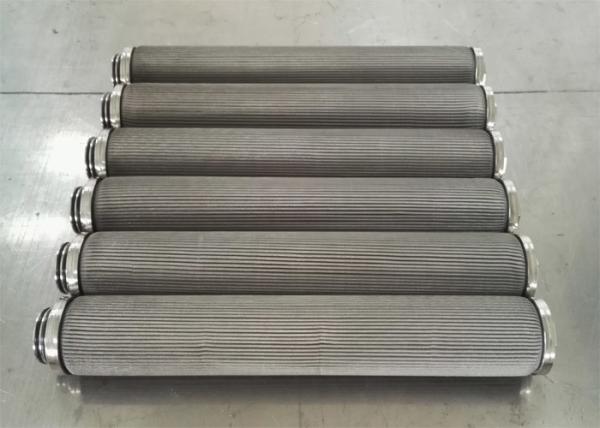 5um Stainless Steel Wire Mesh Pleated Filter Element High Pressure