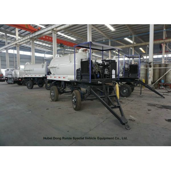 High Efficiency 2 Axles Sewage Cleaning Trailer For Vacuum Fecal Suction 5000Liters