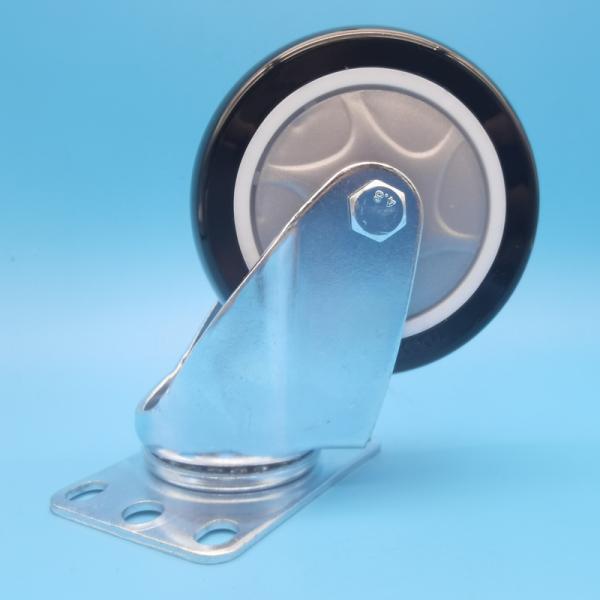 Oil-Resistant Industrial Casters Medium-Duty Single-Axis TPU Singel Wheels 5Lockable Rigid Swivel For Office Chairs