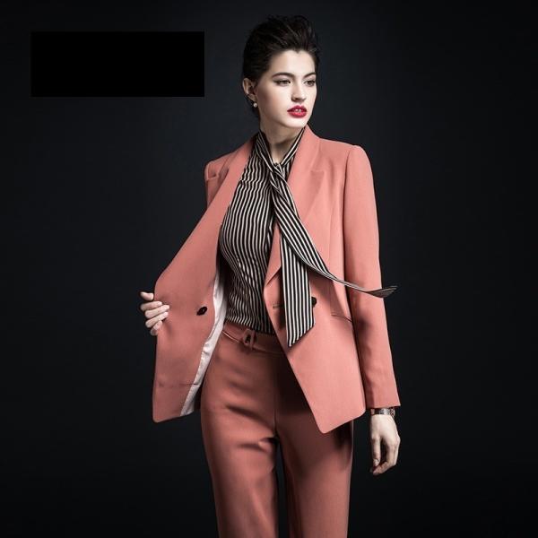 Blazer Slim Fit Profissional para Mulheres de Escritório Trajes de Negócios Femininos Duas Peças