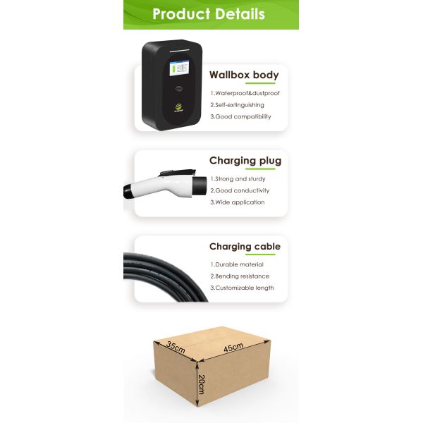 AC Wallbox GB/T EV зарядное устройство 32A 7kw зарядное устройство для электромобилей с зарядным пистолетом 5m GBT