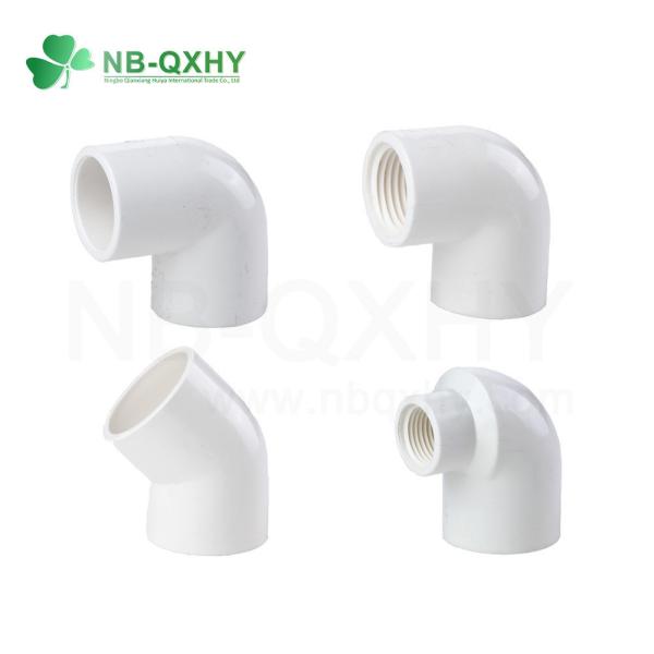 OEM PVC UPVC Sch40/80 Plastic Elbow Pipe Fittings for Water System 1/2 4 Equal