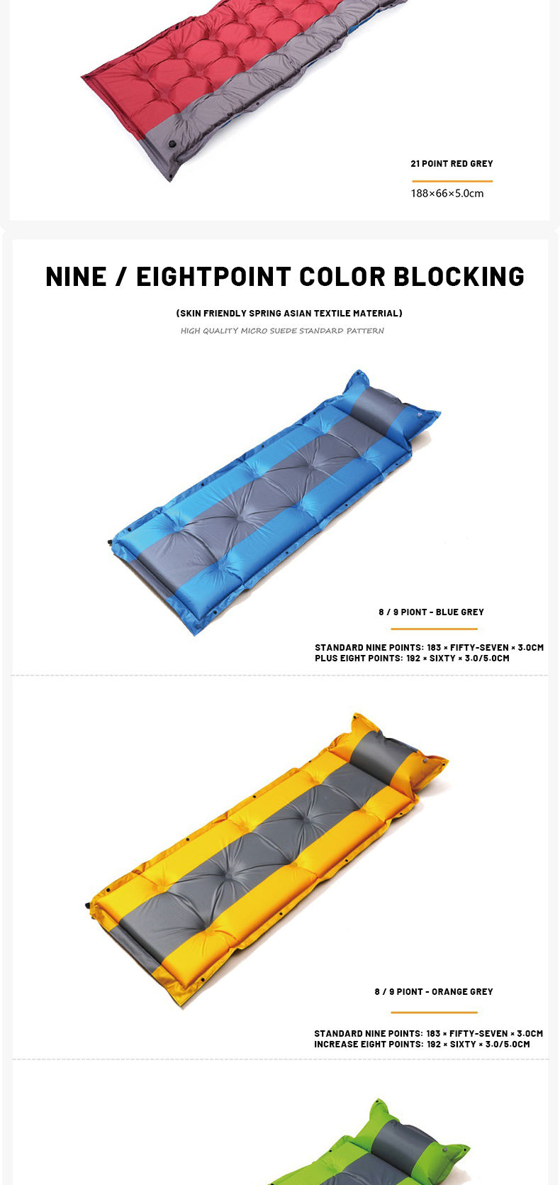 воздух пусковой площадки спать располагаясь лагерем кровати 192x60x5.0cm складной раздувной акриловый располагаясь лагерем