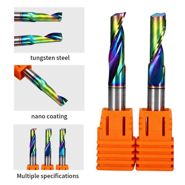 YingBa DLC Coated Single Blade Router Bit with 25° Helix Angle and 10mm Effective Cutting Length for Aluminum CNC Milling