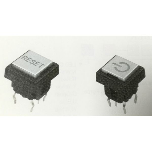 5 Pin White Illuminated Tactile Switch 6X6mm Size With Power Mark Switch