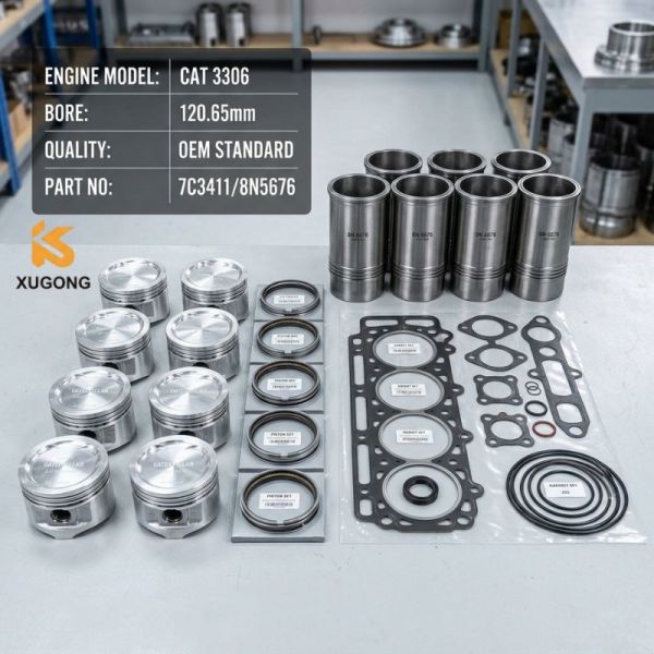 3306 Engine Overhaul Kit with Wet Cylinder Liner Piston Kit for 320 330B D6D Bulldozer Parts