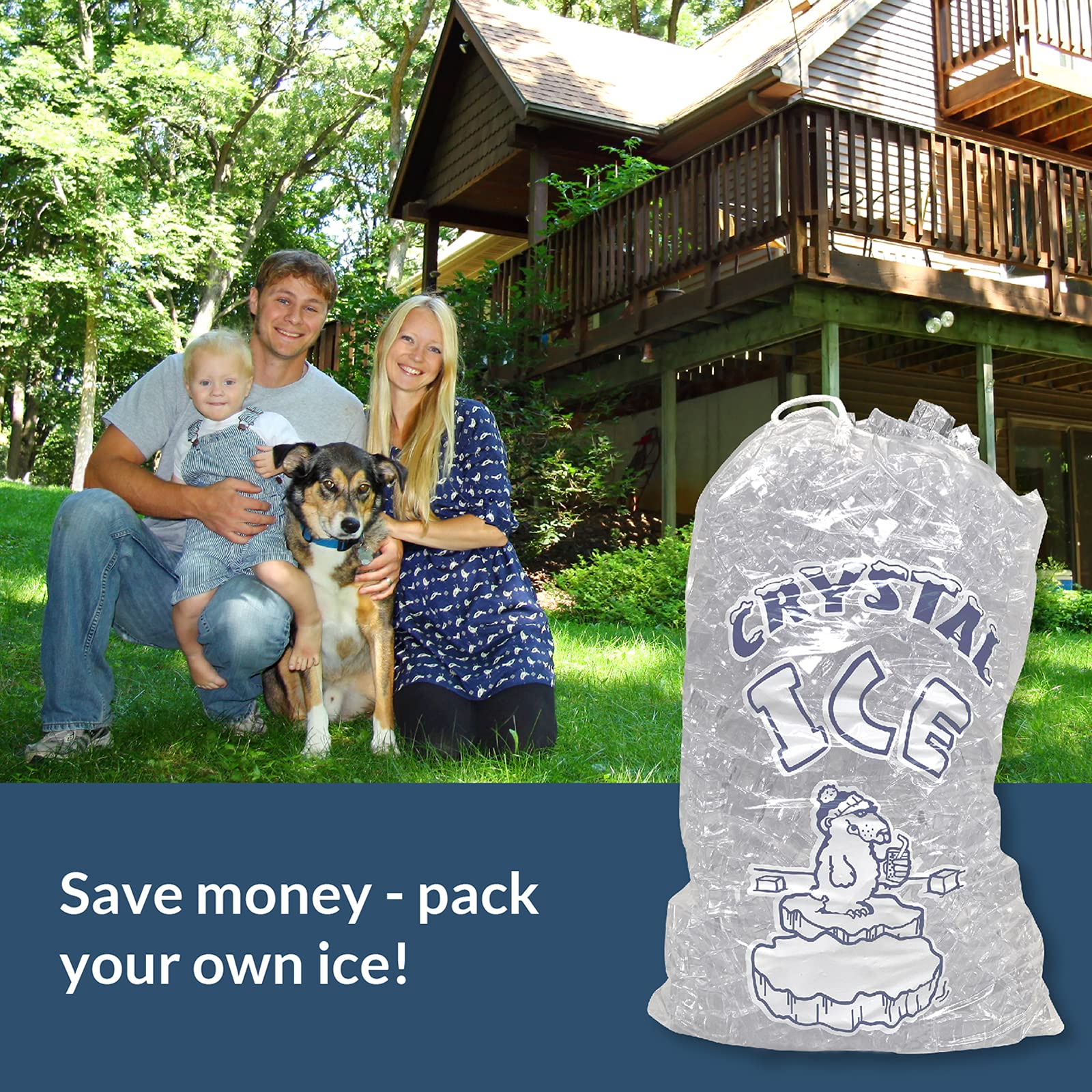 Пластиковый морозильный кубик Пластиковый пакет на заказ Прочный многоразовый товарный пакет 10 фунтов