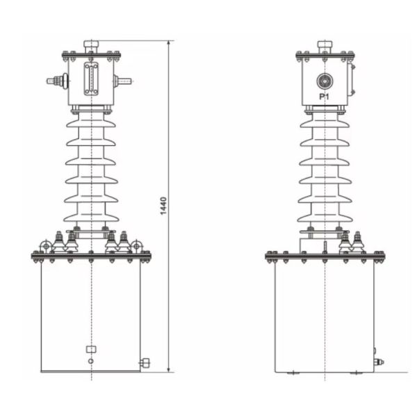 Steel Tank Oil Immersed Current Transformer Indoor / Outdoor Single Phase Current Transformer