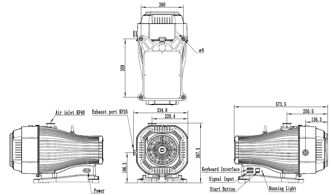IDSP36 Dry Scroll Vacuum Pump 56kg 36m³/h oil free pump