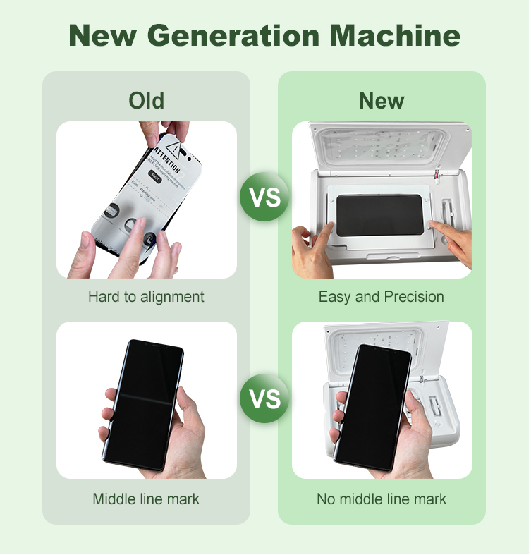 DAQIN Portable UV Curing Vacuum Laminating Machine for 3D Curved Hydrogel TPU Screen Protector Film