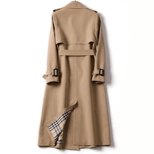 Elegant Light Fashion Puffer Down Coat Belted Overcoat Women Trench Coat