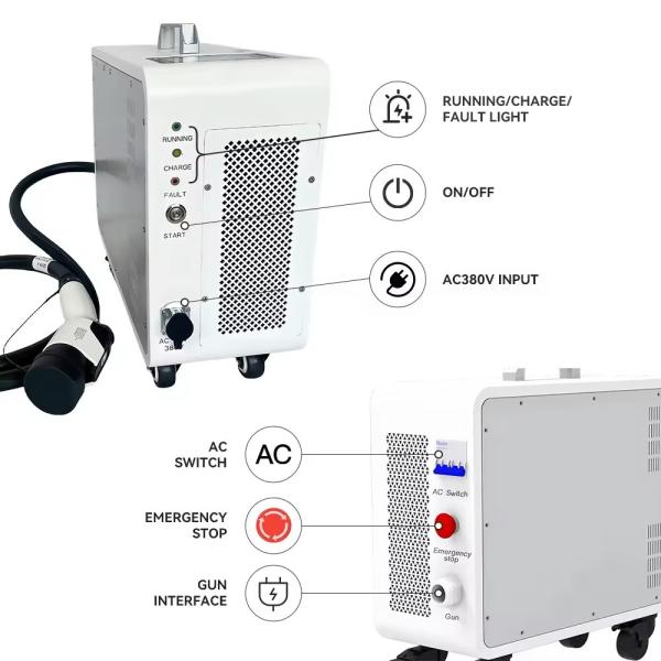 20kw DC Mobile Electric Car Chargers CCS1 CCS2 GBT Mobile Ev Charging Unit