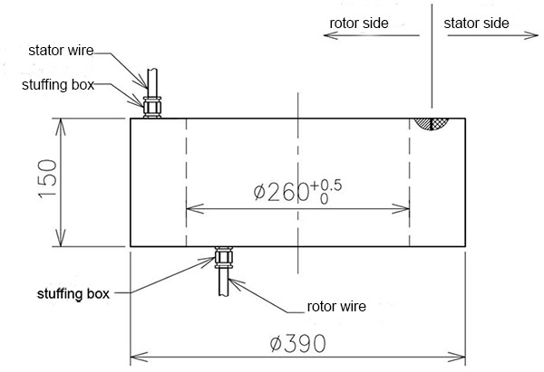 Anel deslizante de carretel de cabo da escova de carbono 1000 VAC com alojamento de aço inoxidável