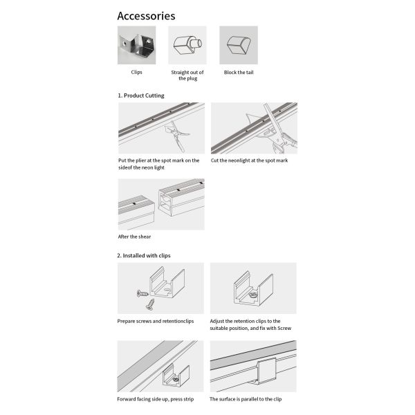 Luz de neón en forma de abanico tubo de silicona 16 * 16mm luz positiva IP67 impermeable personalizado
