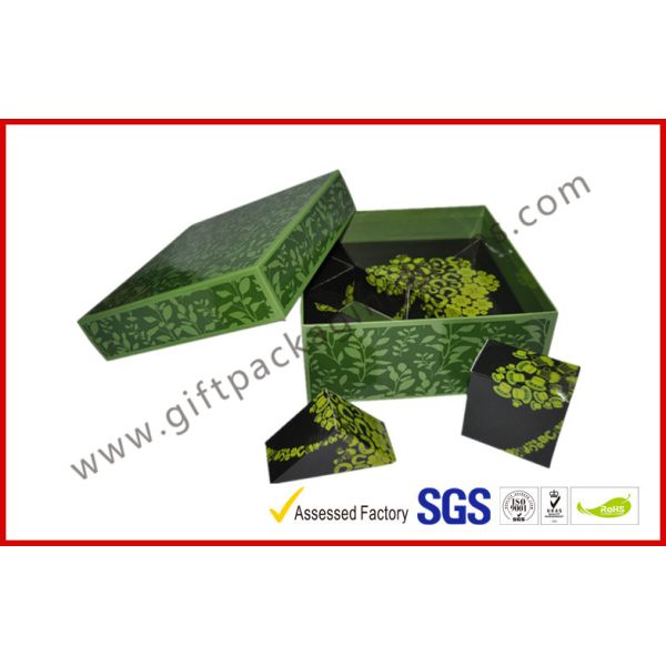 Rectangle Afternoon Tea Chocolate Packaging Box , Handmade Green Chocolate Gift Packaging Boxes