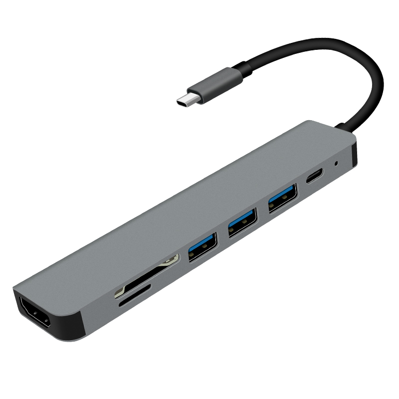 Electronic Devices Multi-Function 7 In 1 Usb C Hub With Usb 3.1 7 Ports Type C Hub 4k@30hz Hdtv Dock
