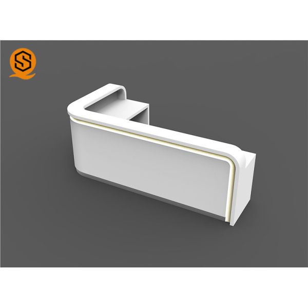 Solid Surface LED Light Office Front Counter , L Shaped Reception Desk With Counter