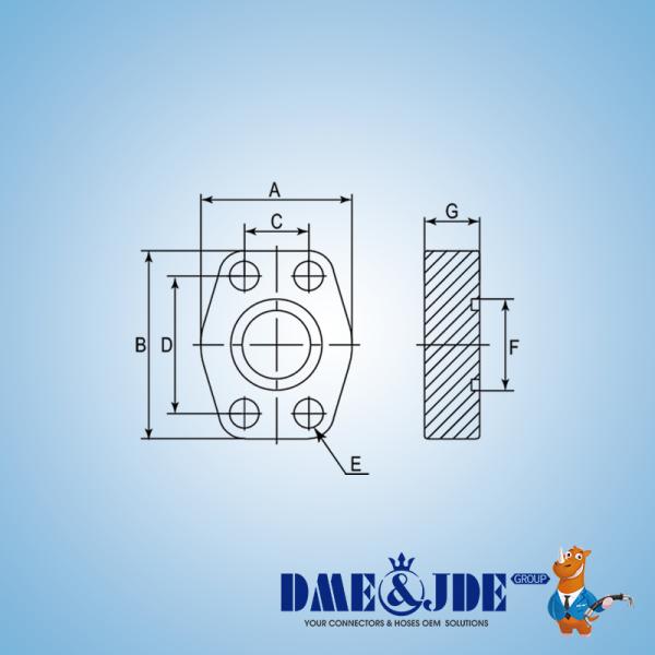 DFL3BP 4 Bolt Thread Captive Flange BSPP Female SAE Code 61 DFL3BP Hydraulic Flange