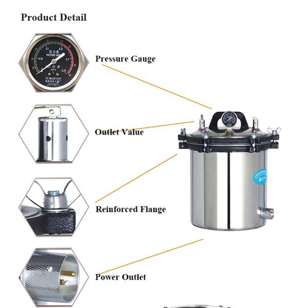 Good Quality yx-18LM 18L Portable Steam Sterilizer 24L Sterilization Pot