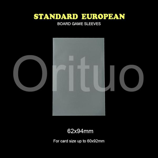 62x94mm padrão europeu transparente cartão mangas sem ácido fosco sem brilho