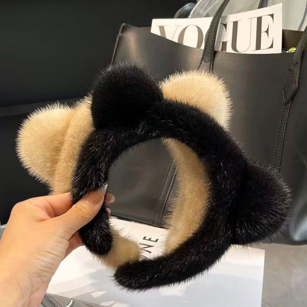 Fuzzy Bear Ear Faux Fur Headband