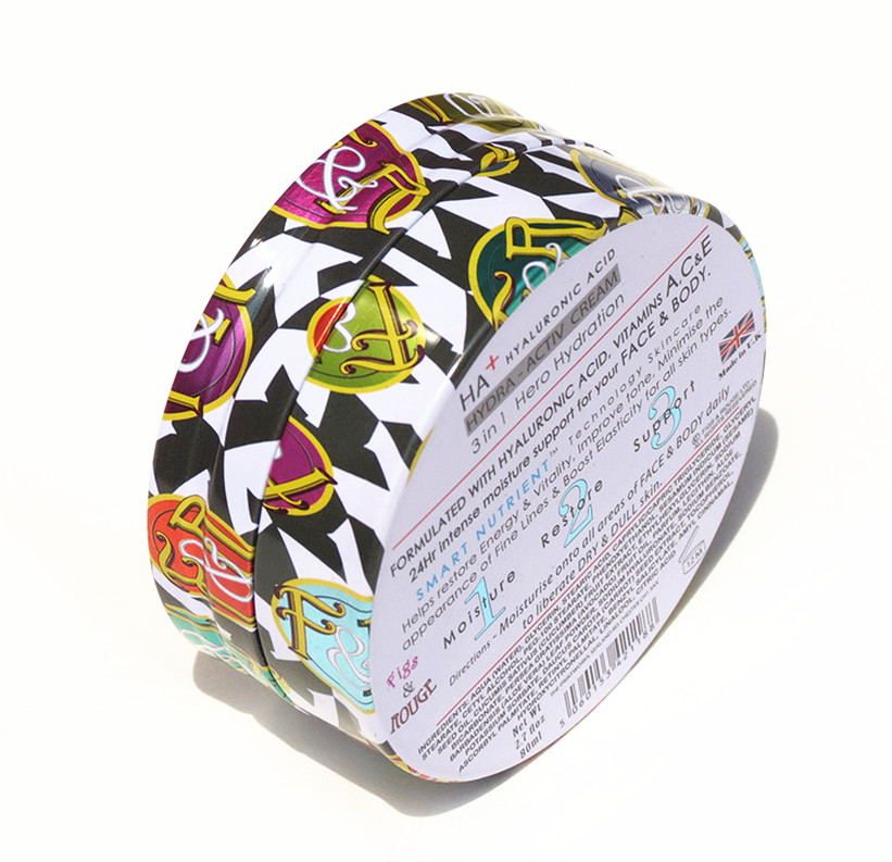 Empty Cosmetic Tin Box Small Cute round tin can / cosmetic two-piece tin box