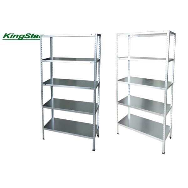 5 Tier Slotted Angle Metal Storage Rack With Steel Shelves Plates For Home Kitchen Office
