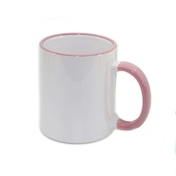 Custom Blank Sublimation Ceramic Mug Rim Colored 11oz Sturdy  Design