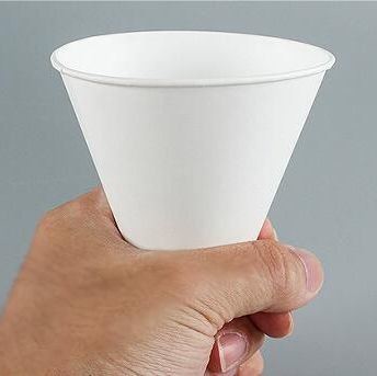 PE Filmed Disposable Paper Cone Cup White Conical Cup for Airport Hotel Super Market