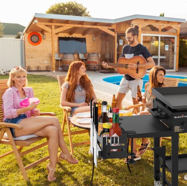 Grill Outdoor Grill utensílios Organizador Caddy Box para 28  36  Blackstone Griddle BBQ Carvão de Carvão Grill Prep Carrinho