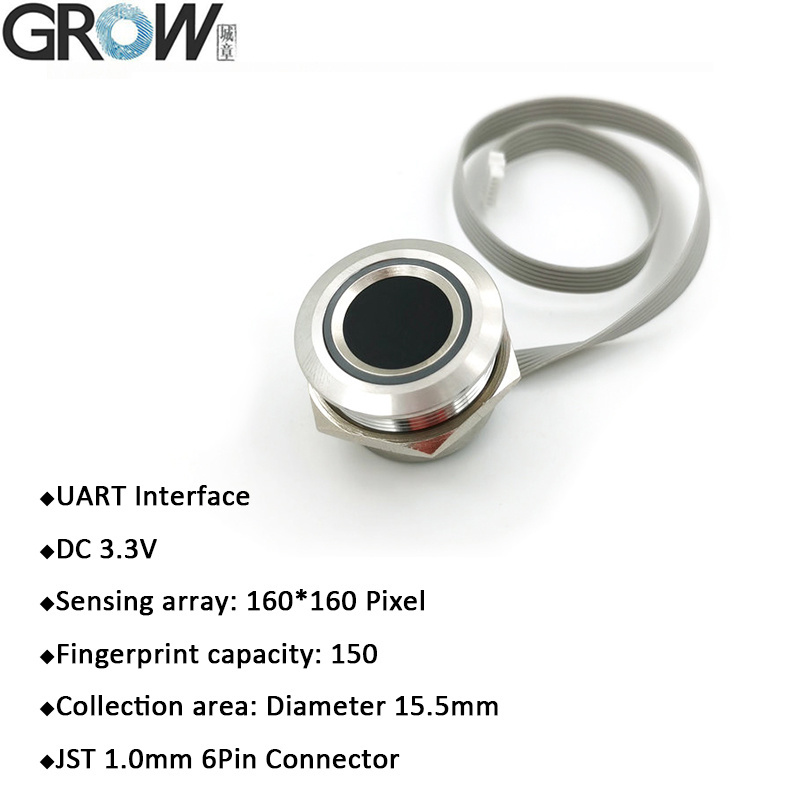 GROW R503S RGB Ring LED Control DC3.3V SH1.0-6pin 150 Кapacity Капацитивный модуль датчика отпечатков пальцев для Arduino