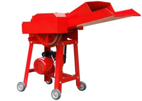 Red Livestock Farming Equipment , Steel Material Small Chaff Cutter Machine