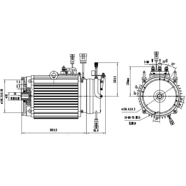 Exquisite 6.3kW AC motor for Electric Patrol Vehicle