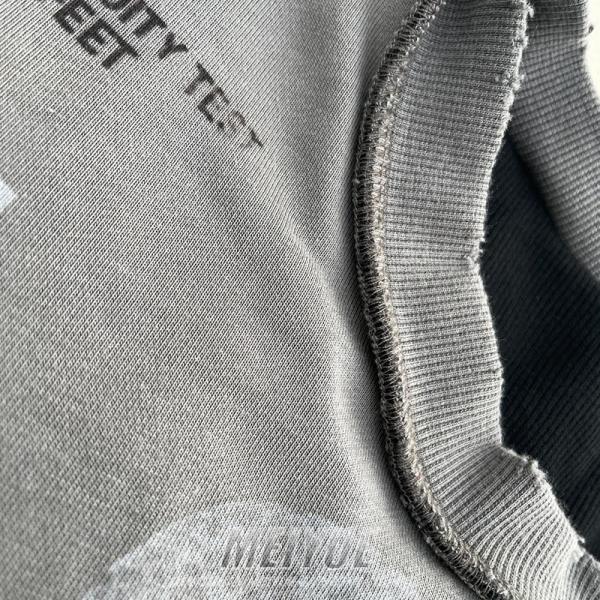 Custom DTG Print Logo Double Layer Waffle Long Sleeve 100% Cotton Tshirt Streetwear Men Oversized Sweatshirt T Shirt for Men