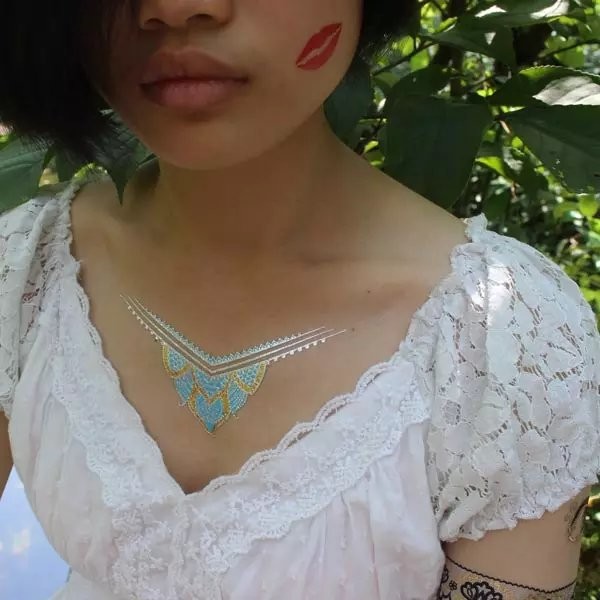 Water transfer temporary tattoo, metallic temporary tattoo, jewel temporary tattoo